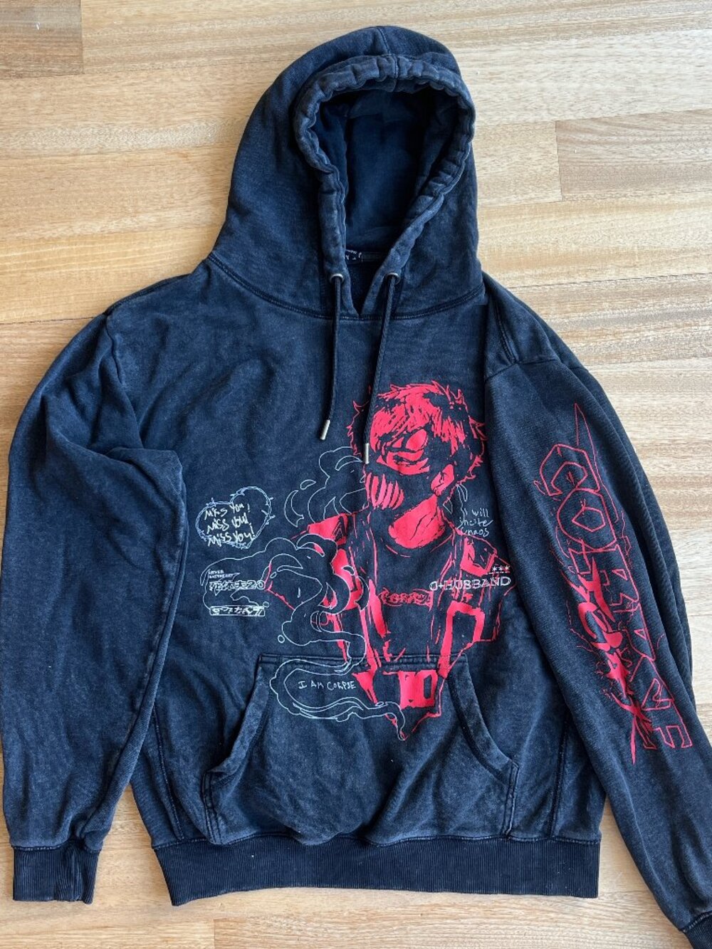 Corpse Husband Black and Grey Hoodie